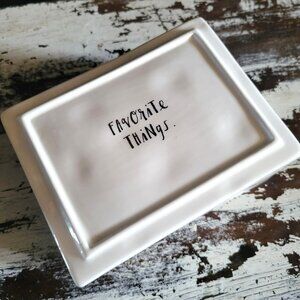 Rae Dunn White Ceramic Favorite Things  Jewelry Trinket Box Keepsake Box